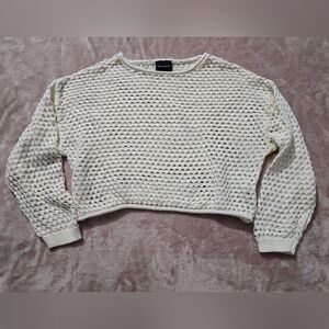 Miou Muse Crochet Cropped Sweater